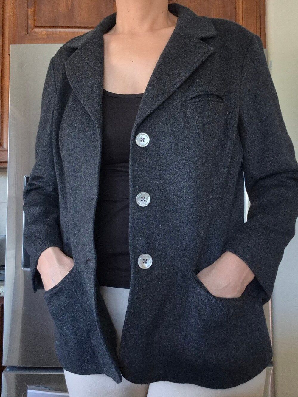 Eddie Bauer Vintage Wool & Angora Rabbit Hair blend Button Up Jacket Sz XL